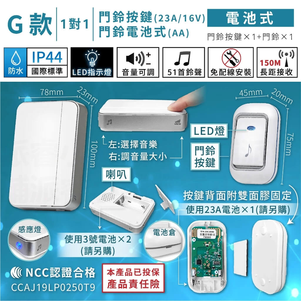 【無線數位門鈴】看護門鈴 居家照護 多種規格 插電式 電池式 門鈴 呼叫器 免安裝無需牽線 無線門鈴