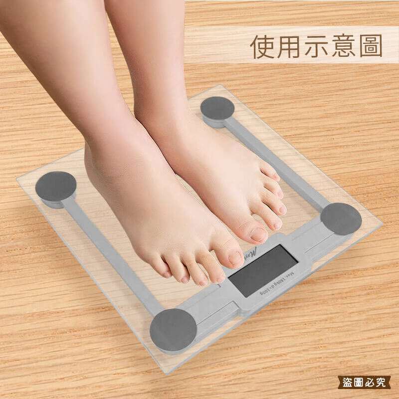 【Mayka 鋼化玻璃LCD大數字顯示體重計】人體秤重 體重計 體重機 電子體重機 自動開關機 秤重