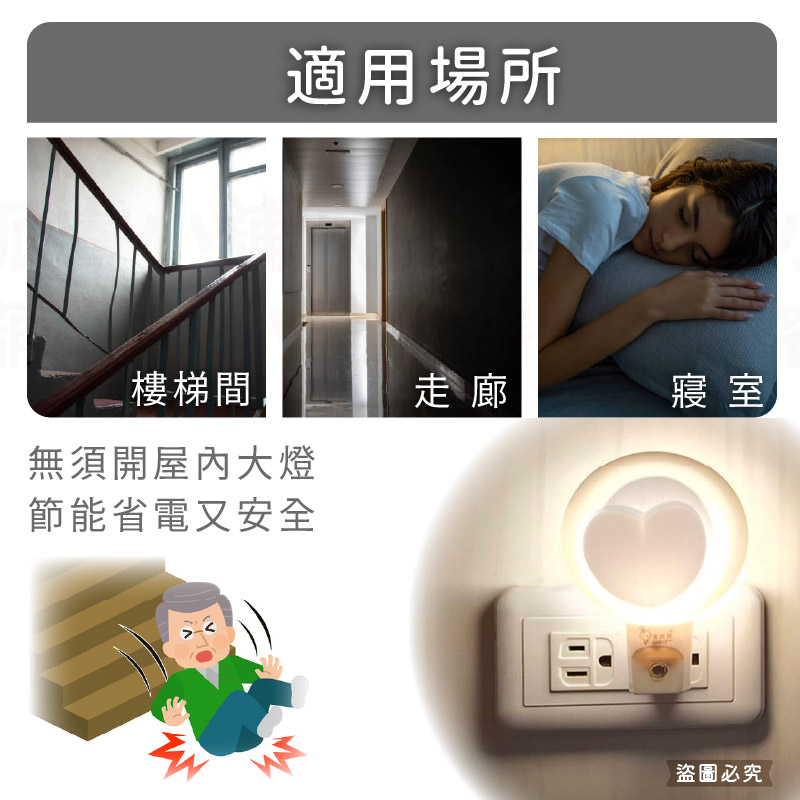 【LED幾何造型小夜燈】光控感應 手動開關 小夜燈 暖光 夜晚自動亮 走道燈 床頭燈 2P插頭