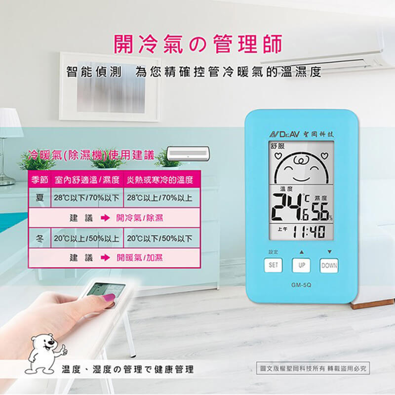 【聖岡 智能超大螢幕溫濕度計】溫度計 溼度計 溫溼度計 智能偵測超精準 濕度【LD500】