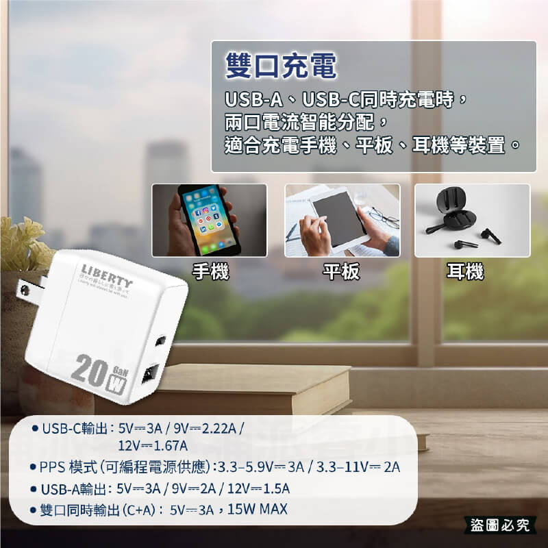 【利百代35W/20WUSB快充充電器】快充 豆腐頭 折疊插腳 國際電壓 充電器 20W 35W 氮化鎵