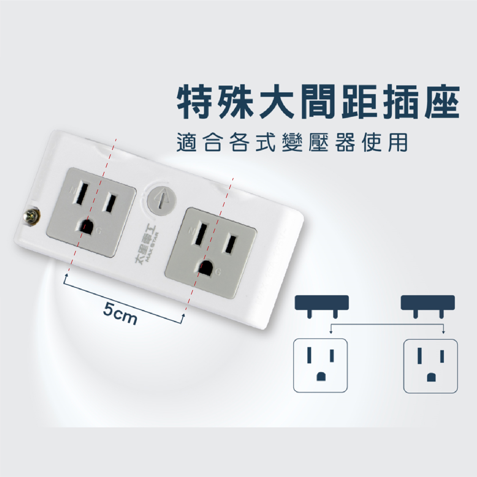 專利設計【太星電工 4插分接式旋轉插座】分接器 插座 2P 3P 大間距插座 突波吸收 180度轉向設計