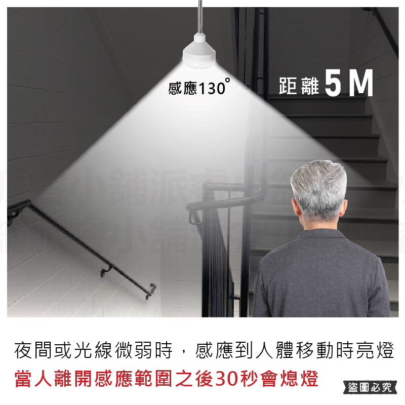【5W白光紅外線感應燈】白光 感應燈 紅外線感應燈 節能省電 360度可彎 感應燈 插頭小夜燈