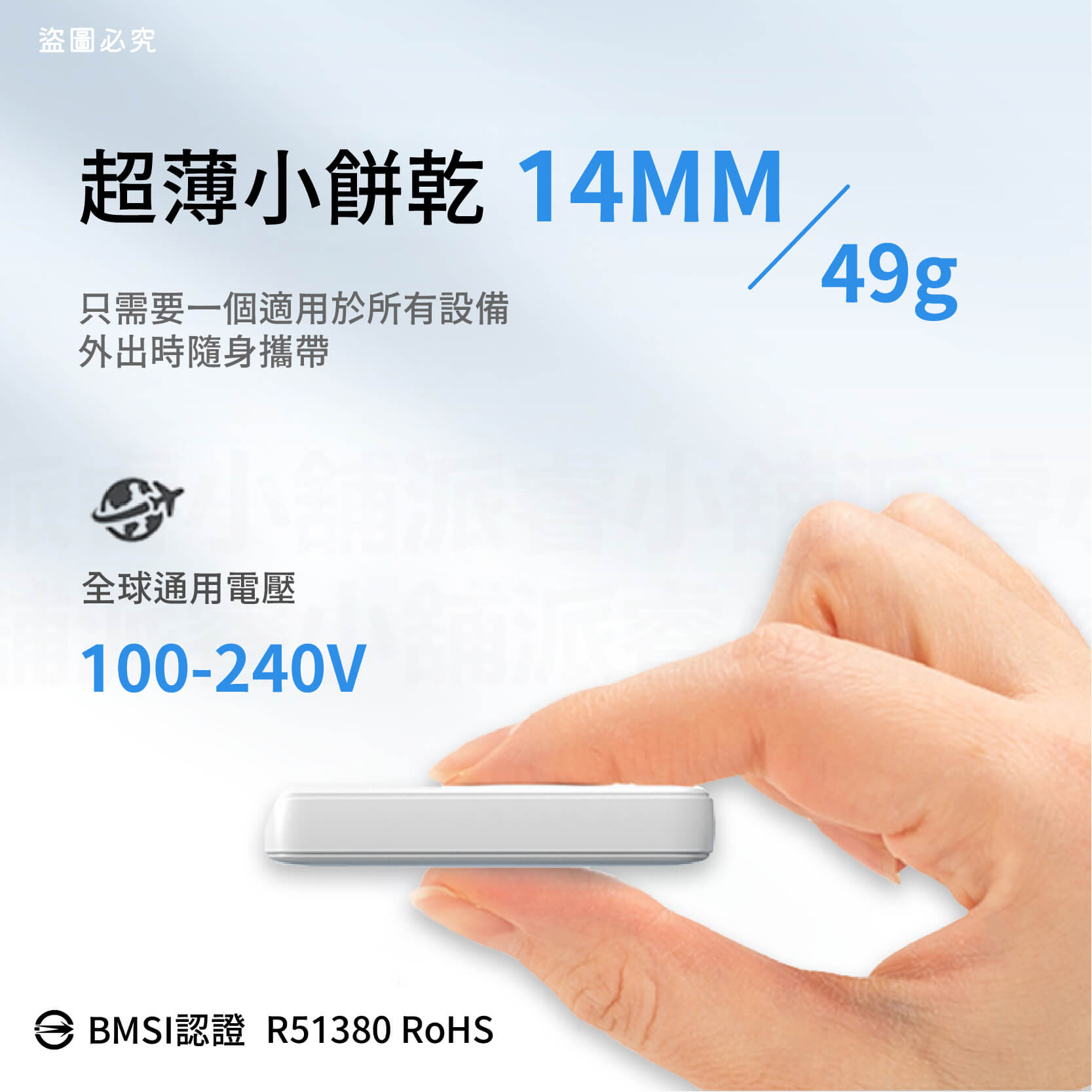 【GaN氮化鎵超薄充電器20W】國際電壓 名片型 隨身攜帶 豆腐頭 充電頭 快充【LD1143】