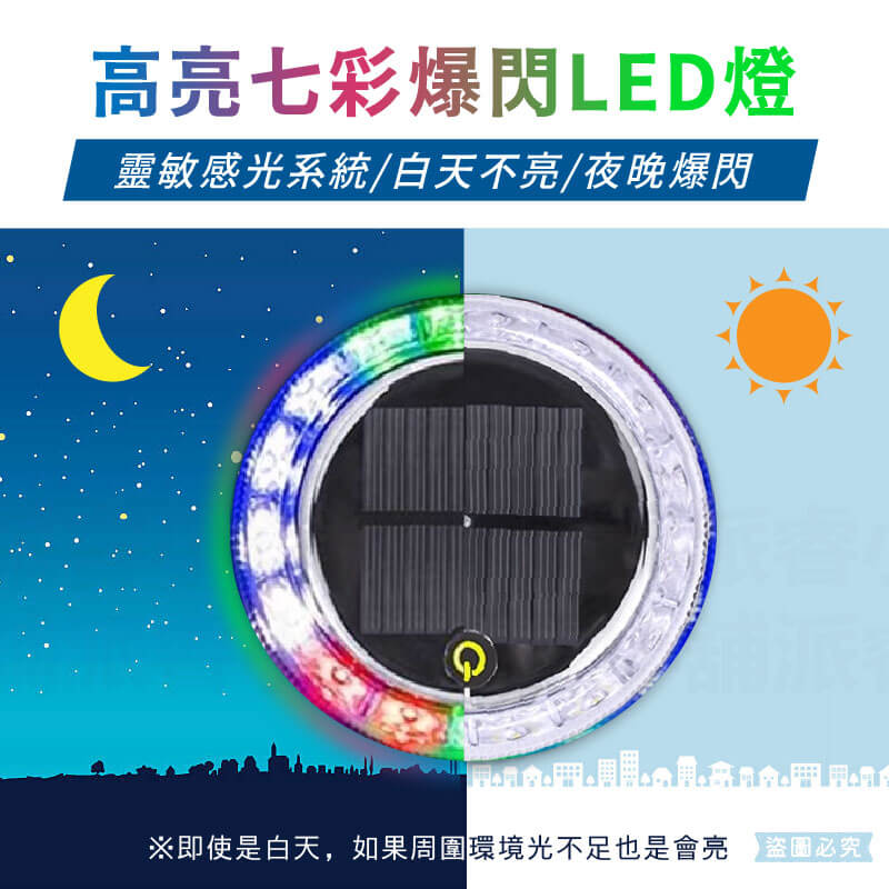 【智能感光IP67超強防水爆閃警示燈】防水 警示燈 LED燈 太陽能充電 車用警示燈 防追尾 爆閃燈