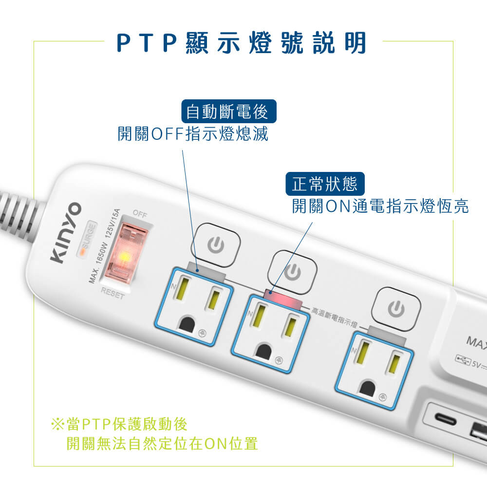 【KINYO 4開3插3USB+3P延長線】延長線 PTP高溫斷電 快充 USB延長線 Type-C【LD776】
