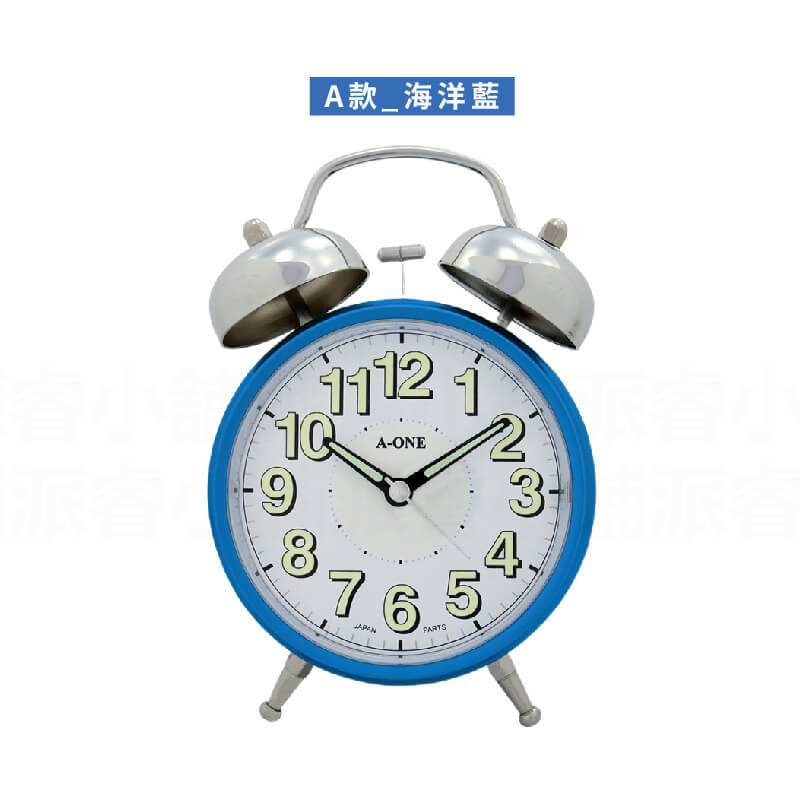 台灣製造【A-ONE大聲公雙鈴鬧鐘】雙鈴鬧鐘 小夜燈 4分鐘貪睡 夜光指針 夜光數字 打鈴鬧鐘 復古鬧鐘