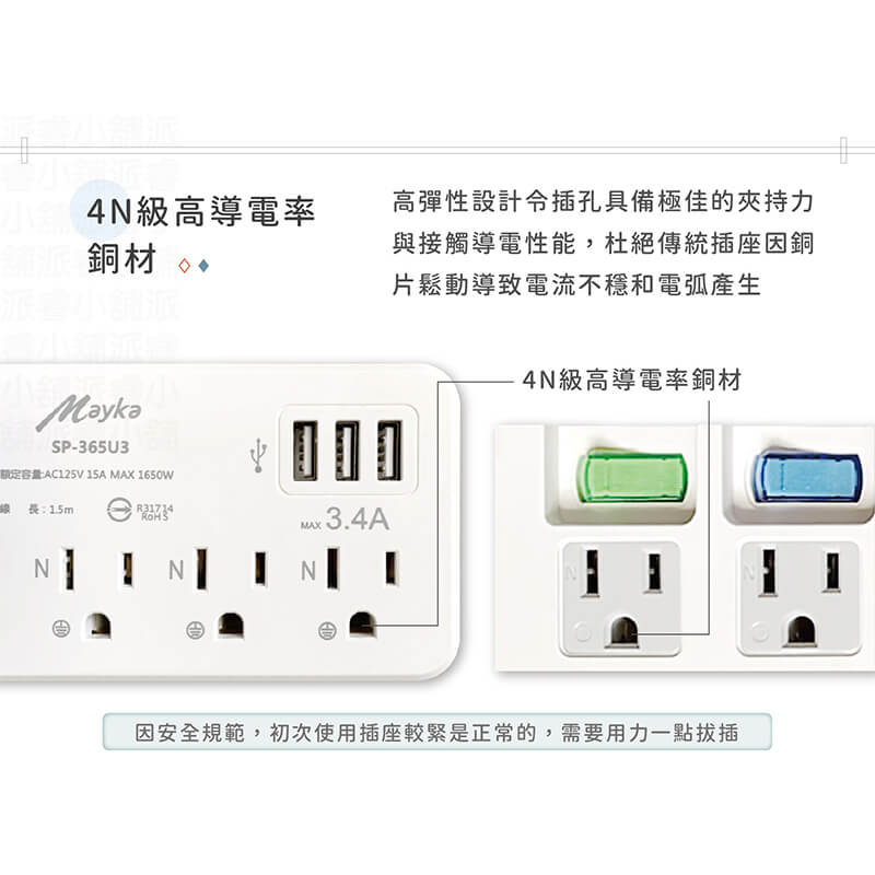 【MAYKA USB過載斷電延長線5尺】USB延長線 延長線 過載斷電 防雷擊抗突波 1.5M【LD610】
